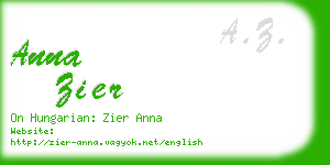 anna zier business card